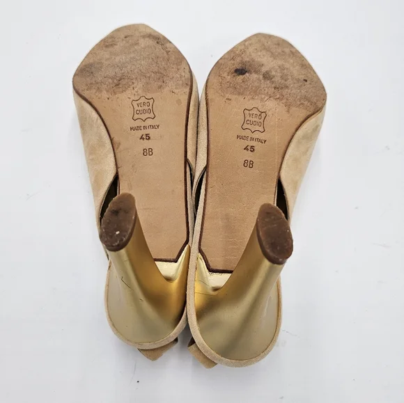 Vintage Peach Suede Via Spiga Slingbacks sz 8 - Picture 6 of 6